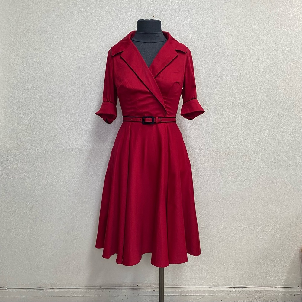 NWT Deadly Dames Haunted Housewife Red Wrap Dress